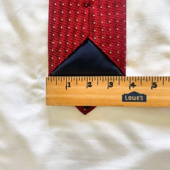 Cravattificio Di Siena Mens Tie Red and Gold 100% Silk 56 x 3.7 - Picture 10 of 10